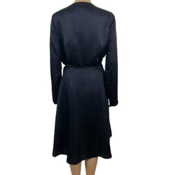 NWT Joie MilTona B Wrap Dress Midnight size Large Wrap front with Self Tie close - Picture 4 of 13